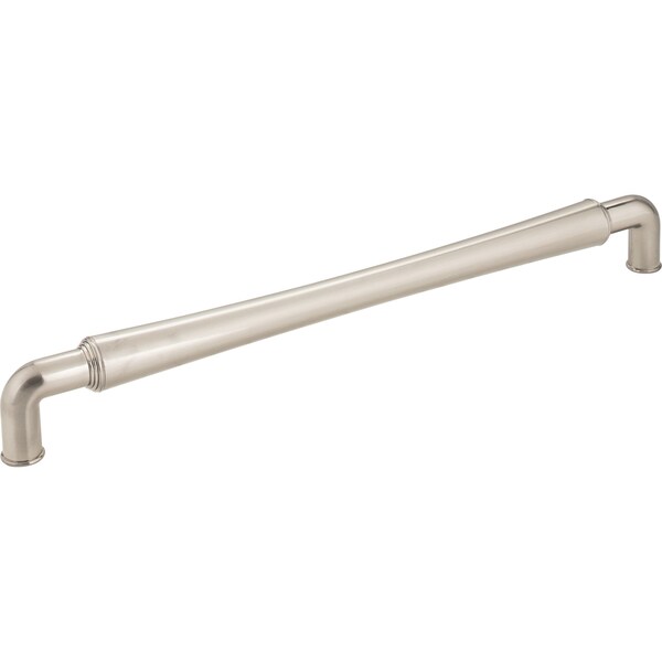 Jeffrey Alexander 12" Center-to-Center Satin Nickel Barrel Bremen 2 Appliance Handle 537-12SN - main